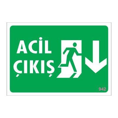 Acil Çıkış Uyarı Levhası 17,5x25 KOD:942