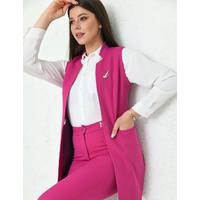 Agraf Detail Vest Suit Fuchsia