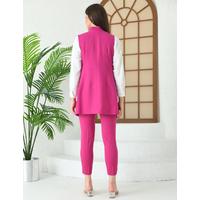 Agraf Detail Vest Suit Fuchsia