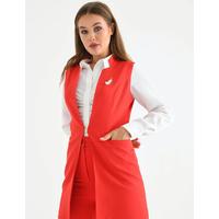 Agraf Detail Vest Suit Red