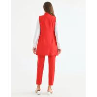 Agraf Detail Vest Suit Red