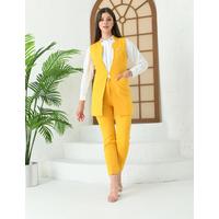 Agraf Detail Vest Suit Mustard Yellow