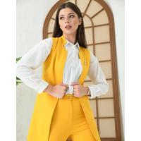 Agraf Detail Vest Suit Mustard Yellow