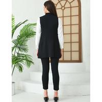 Agraf Detail Vest Suit Black