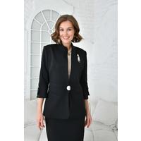 Agraphic Brooch Detail Skirted Suit Black