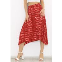 Asymmetric Skirt Burgundy Floral - 2247.555.