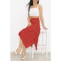 Asymmetric Skirt Burgundy Floral - 2247.555.