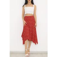 Asymmetric Skirt Burgundy Floral - 2247.555.