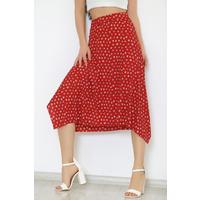 Asymmetric Skirt Burgundy Floral - 2247.555.