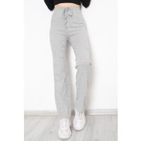 Lace-up Corded Trousers Gray - 10708.1567.