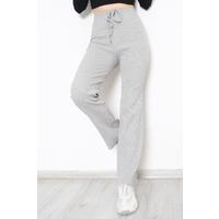 Lace-up Corded Trousers Gray - 10708.1567.