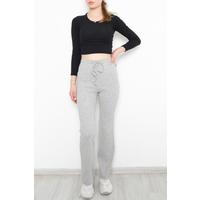 Lace-up Corded Trousers Gray - 10708.1567.