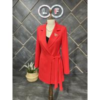 Tie-Up Blazer Jacket Red