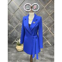 Tie-Up Blazer Jacket Saks Blue