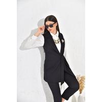 Tie Vest Suit Black