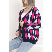 Baklava Pattern Cardigan Lacipembe - 9246.291.