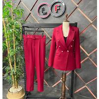 Balmain Suit Claret Red