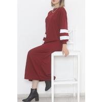 Balloon Sleeve Dress Claret Red - 10007.1778.