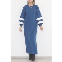 Balloon Sleeve Dress Blue - 10007.1778.