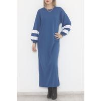 Balloon Sleeve Dress Blue - 10007.1778.