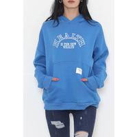 Baskılı Kapşonlu Sweat Saks - 457.1145.