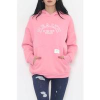 Baskılı Kapşonlu Sweat Pembe - 457.1145.