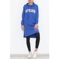 Baskılı Kapşonlu Sweat Saks - 3284.105.