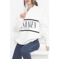 Baskılı Fermuarlı Sweat Ekru - 1256.105.