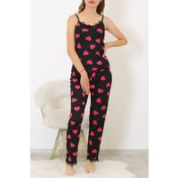 Printed Pajama Set Blackfuchsia - 9226.1287.