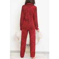 Printed Polyviscon Suit Red Leopard - 723.1287.