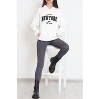 Printed Hooded Sweat Ecru - 15583.1554.