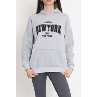 Printed Hooded Sweat Gray - 15583.1554.