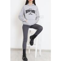 Printed Hooded Sweat Gray - 15583.1554.