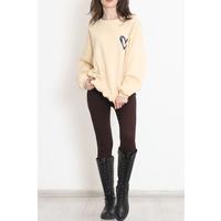 Printed Crew Neck Sweat Beige - 9266.1247.