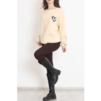 Printed Crew Neck Sweat Beige - 9266.1247.