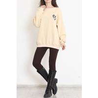 Printed Crew Neck Sweat Beige - 9266.1247.