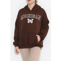 Printed Hoodie Sweat Brown - 925.1247.