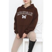 Printed Hoodie Sweat Brown - 925.1247.