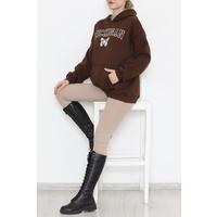 Printed Hoodie Sweat Brown - 925.1247.