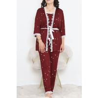 Battal Pegasus Set Pijama Takımı Bordobeyaz - 670.1287.