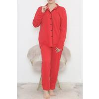 Oversize Polyviscon Button Suit Red - 725.1287.