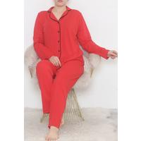 Oversize Polyviscon Button Suit Red - 725.1287.