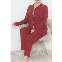 Oversize Polyviscon Button Suit Claret Red - 725.1287.