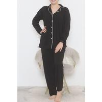 Oversize Polyviscon Button Suit Black - 725.1287.