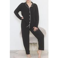 Oversize Polyviscon Button Suit Black - 725.1287.