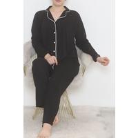 Oversize Polyviscon Button Suit Black - 725.1287.