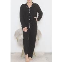 Oversize Polyviscon Button Suit Black - 725.1287.