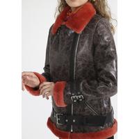 Women's Leather Coat B21-CRK-BRN-BSW