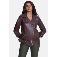 Women's Leather Coat B21-NAP-BRN