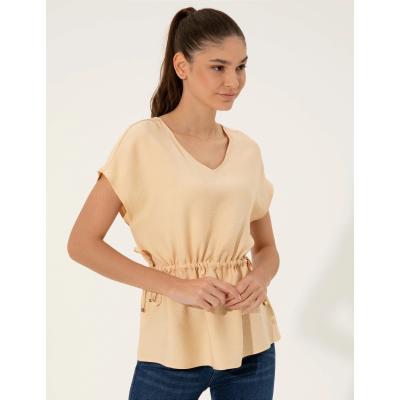 Pierre Cardin Beige Comfort Fit Short Sleeve Blouse 1434460.VR011